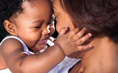 A mother and her baby.