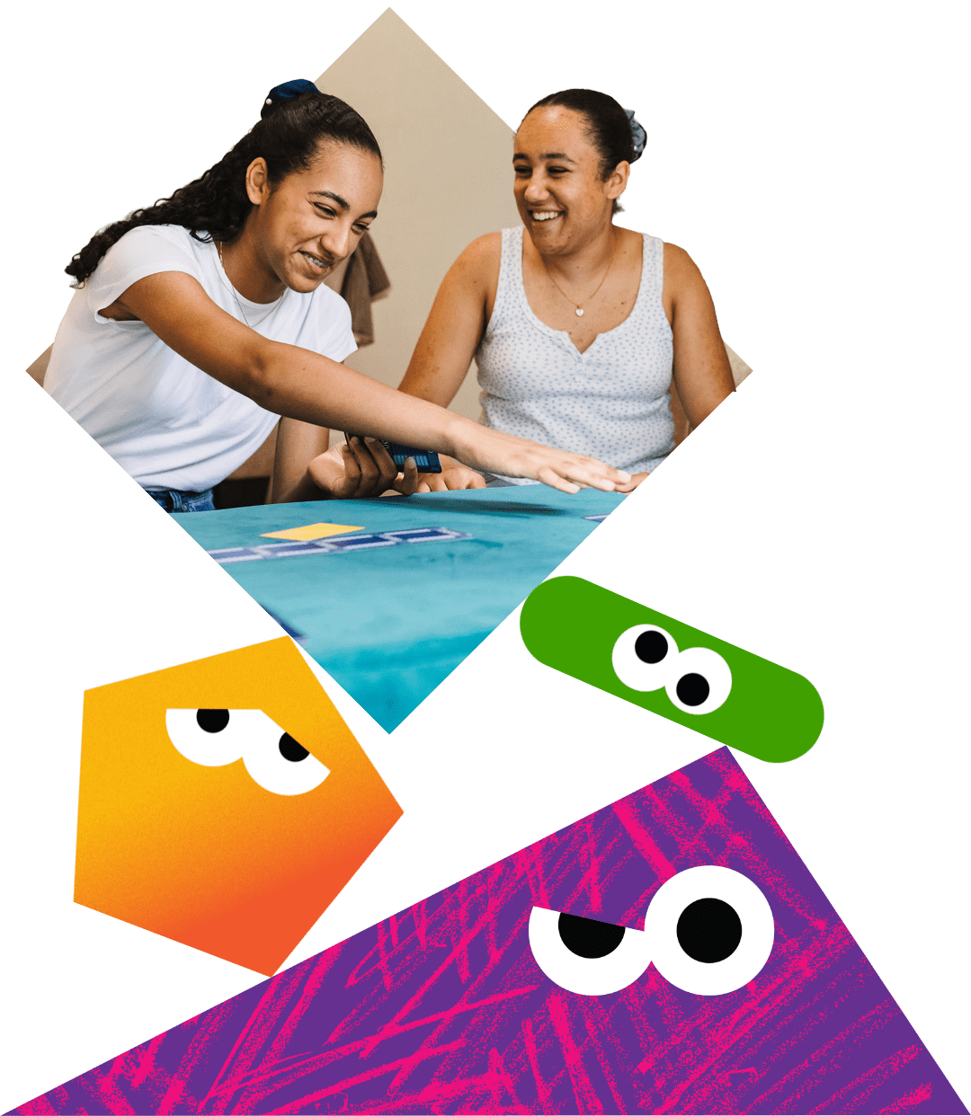 Two teenage siblings playing a card game together.