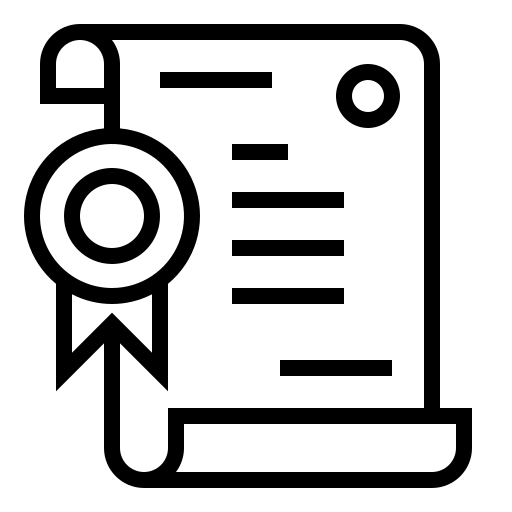 An icon of a certificate.