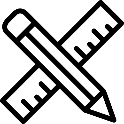 Icon of a pencil and ruler.