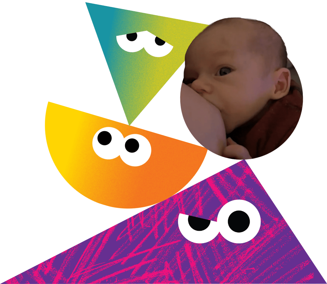 An infant suckling.