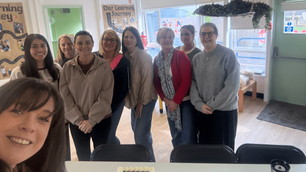 Selfie of the staff at Ballymena Integrated Nursery School